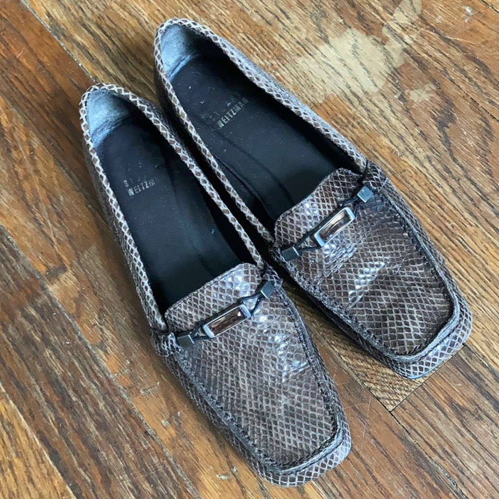 Vintage Stuart Weitzman Snakeskin Leather Loafers
